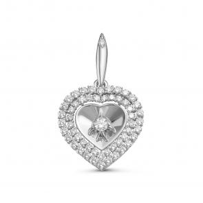 Подвеска из белого золота Бриллианты Костромы с бриллиантом 05БК03-0514 фото