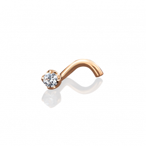 Золотой пирсинг в нос Platina с фианитом 06-0912-00-401-1110-03 фото