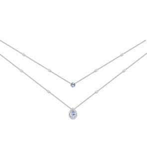 Серебряное колье АЛЬКОР с топазом и фианитом 06-1443/00ТБ-00 фото