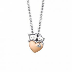 Серебряное колье АЛЬКОР с золотой накладкой и бриллиантом 06-1633/000Б-00 фото