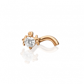 Золотой пирсинг в нос Platina с фианитом 06-1666-00-401-1110-03 фото