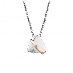 Серебряное колье АЛЬКОР с золотой накладкой и бриллиантом 06-2302/000Б-00 фото