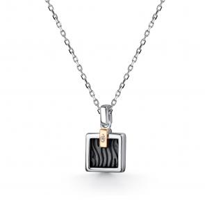 Серебряное колье АЛЬКОР с золотой накладкой и бриллиантом 06-2348/000Б-00 фото