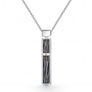 Серебряное колье АЛЬКОР с золотой накладкой и бриллиантом 06-2349/000Б-00 фото