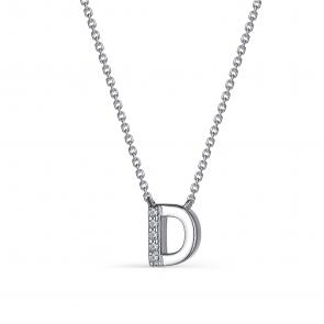 Серебряное колье-буква D АЛЬКОР с фианитом 06-2980/03КЦ-00 фото