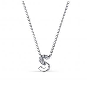 Серебряное колье-буква S АЛЬКОР с фианитом 06-2980/09КЦ-00 фото