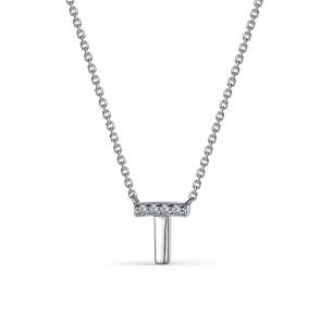 Серебряное колье-буква T АЛЬКОР с фианитом 06-2980/10КЦ-00 фото