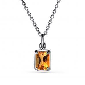 Серебряное колье АЛЬКОР с цитрином 06-3148/00ЦТ-00 фото