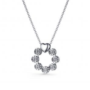Серебряное колье АЛЬКОР с бриллиантом 06-3159/000Б-00 фото