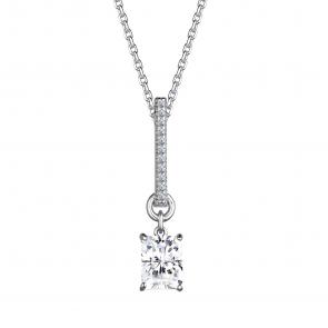 Серебряное колье АЛЬКОР с фианитом и горным хрусталём 06-3191/00ГХ-00 фото