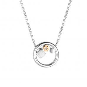 Серебряное колье АЛЬКОР с золотой накладкой и бриллиантом 06-3281/000Б-00 фото