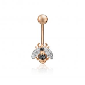 Золотой пирсинг в пупок Platina с фианитом 06-3303-00-403-1110-03 фото