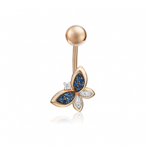 Золотой пирсинг в пупок Platina с фианитом 06-3304-00-404-1110-03 фото