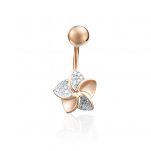 Золотой пирсинг в пупок Platina с фианитом 06-3313-00-401-1110-23 фото