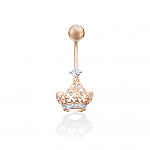 Золотой пирсинг в пупок Platina с фианитом 06-3318-00-401-1110-03 фото