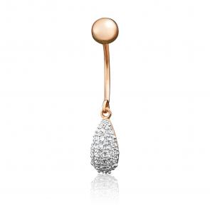 Золотой пирсинг в пупок Platina с фианитом 06-3322-00-801-1110-55 фото