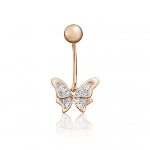 Золотой пирсинг в пупок Platina с фианитом 06-3323-00-801-1110-55 фото