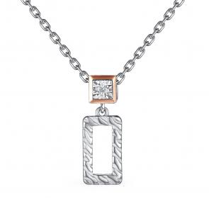 Серебряное колье Алькор с золотой накладкой и бриллиантом 06-3475/000Б-00 фото