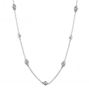 Серебряное колье АЛЬКОР с фианитом 06-3534/00СВ-00 фото