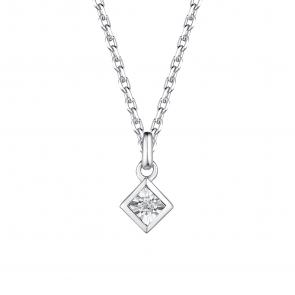 Серебряное колье АЛЬКОР с бриллиантом 06-3548/000Б-00 фото