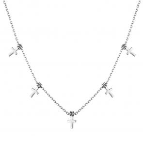 Серебряное колье Кресты АЛЬКОР 06-3694/0000-00 фото