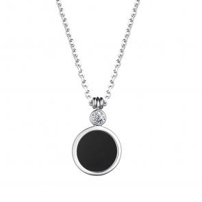 Серебряное колье АЛЬКОР с фианитом и ониксом 06-3731/00ОН-00 фото