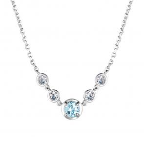 Серебряное колье АЛЬКОР с топазом и фианитом 06-3859/00ТБ-00 фото