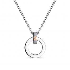 Серебряное колье АЛЬКОР с золотой накладкой и бриллиантом 06-3894/000Б-00 фото