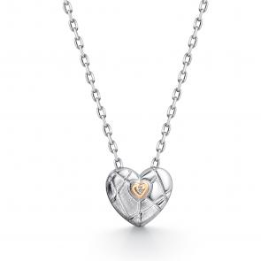 Серебряное колье АЛЬКОР с золотой накладкой и бриллиантом 06-4200/000Б-00 фото