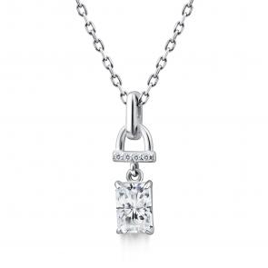 Серебряное колье АЛЬКОР с фианитом и горным хрусталём 06-4463/00ГХ-00 фото