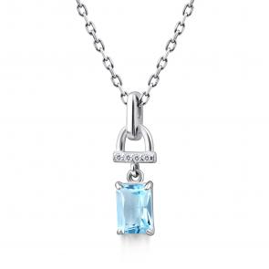 Серебряное колье АЛЬКОР с топазом и фианитом 06-4463/00ТБ-00 фото