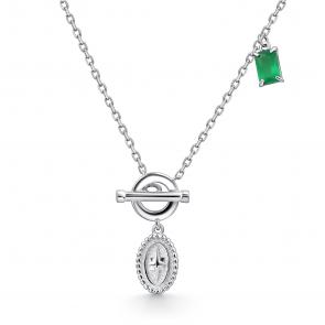 Серебряное колье АЛЬКОР с агатом 06-4623/00АГ-00 фото