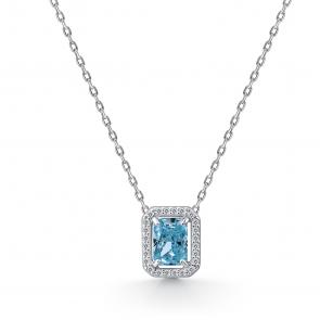 Серебряное колье АЛЬКОР с бриллианитом и фианитом 06-4769/0БТ9-00 фото
