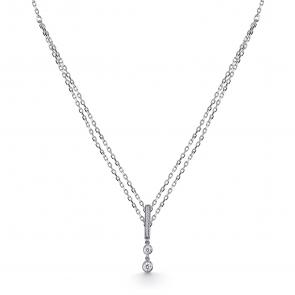 Серебряное колье АЛЬКОР с фианитом 06-5178/00СВ-00 фото
