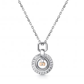 Серебряное колье АЛЬКОР с золотой накладкой и бриллиантом 06-5249/000Б-00 фото