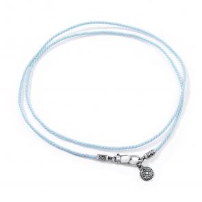 Текстильный шнурок-колье с замком из черненого серебра АЛЬКОР 06-5540/1000-09 фото