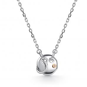 Серебряное колье АЛЬКОР с золотой накладкой и бриллиантом 06-5734/000Б-00 фото