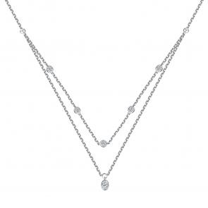 Серебряное колье АЛЬКОР с фианитом 06-5950/00СВ-00 фото