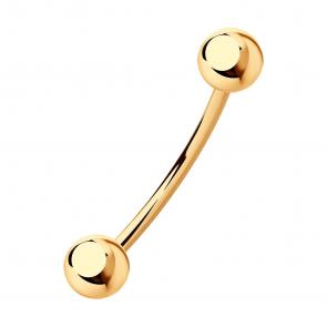 Золотой пирсинг в бровь SOKOLOV 060054 фото