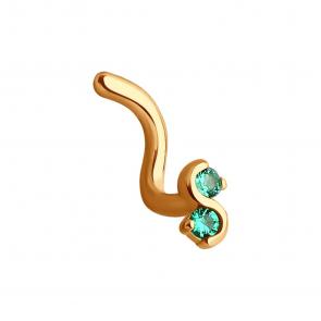 Золотой пирсинг в нос SOKOLOV с фианитом 060110 фото