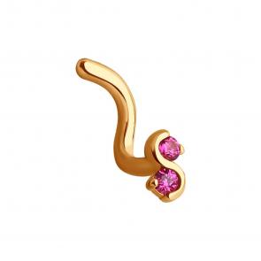 Золотой пирсинг в нос SOKOLOV с рубиновым корундом 060111 фото