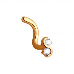 Золотой пирсинг в нос SOKOLOV с фианитом 060112 фото