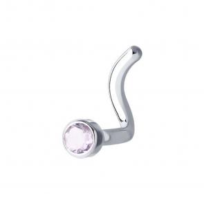 Пирсинг в нос из белого золота SOKOLOV с фианитом 060121 фото