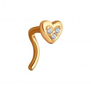 Золотой пирсинг в нос SOKOLOV с фианитом 060175 фото