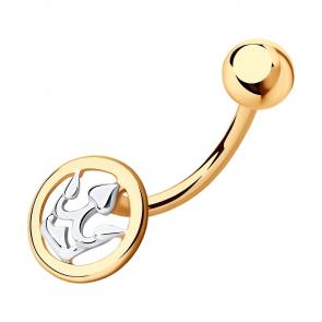 Золотой пирсинг в пупок SOKOLOV 060206 фото