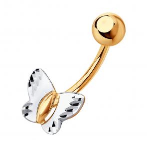 Золотой пирсинг в пупок SOKOLOV 060207 фото