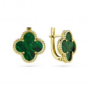 Серьги из лимонного золота Мастер Бриллиант с малахитом 06M02-3-440-8800-020 фото