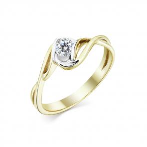 Кольцо из лимонного золота Мастер Бриллиант с бриллиантом 06M1-104-998 фото