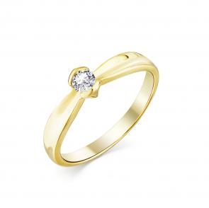 Помолвочное кольцо из лимонного золота Мастер Бриллиант с бриллиантом 06M1-105-370 фото