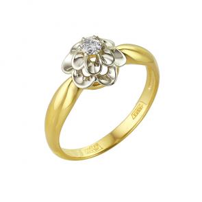 Кольцо из лимонного золота Мастер Бриллиант с бриллиантом 06M1-105-69 фото